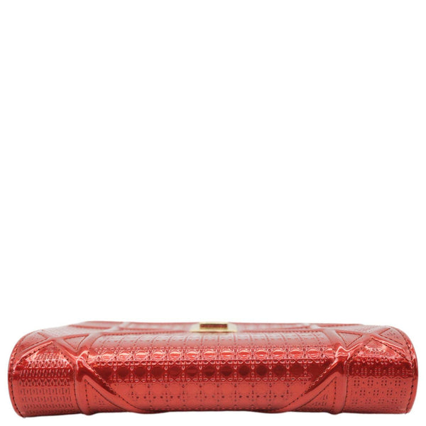 CHRISTIAN DIOR Diorama Flap Micro-Cannage Patent Leather Crossbody Bag Red