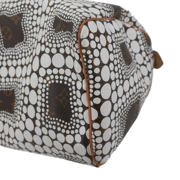 LOUIS VUITTON x Yayoi Kusama Speedy 30 Monogram Town Satchel Bag White