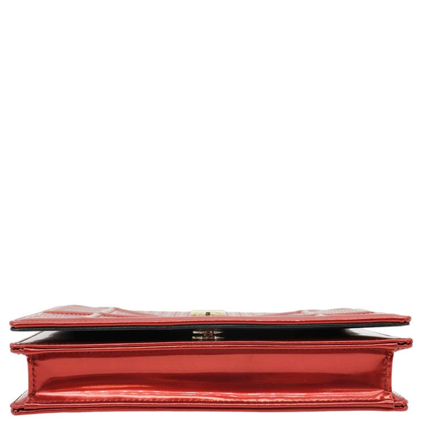 CHRISTIAN DIOR Diorama Flap Micro-Cannage Patent Leather Crossbody Bag Red