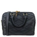 LOUIS VUITTON Speedy 25 Bandouliere Malletage Leather Satchel Crossbody Bag Black