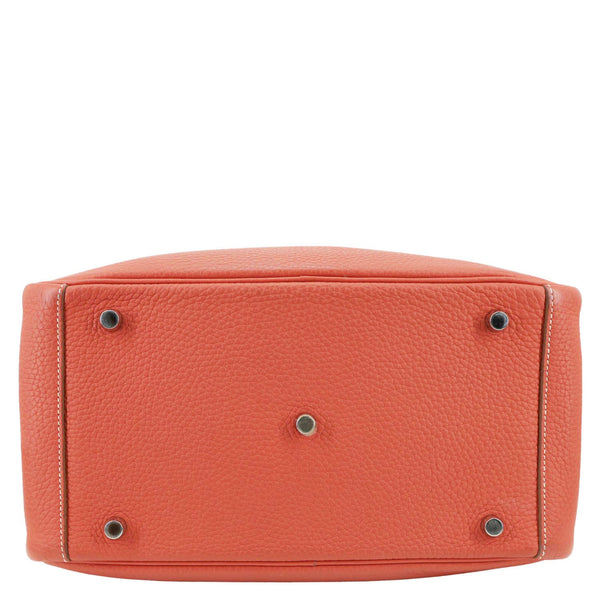 HERMES Lindy 30 Taurillon Clemence Leather Shoulder Bag Red