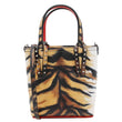 CHRISTIAN LOUBOUTIN Cabata Spikes North South Calfskin Bengal Tote Bag Multicolor