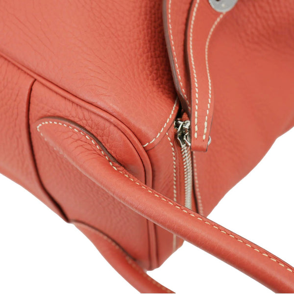 HERMES Lindy 30 Taurillon Clemence Leather Shoulder Bag Red