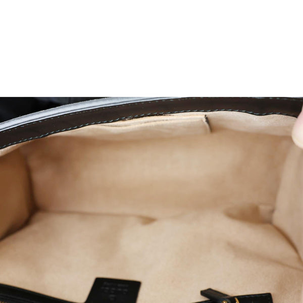 GUCCI Padlock Medium GG Supreme Canvas Shoulder Bag Beige 432679