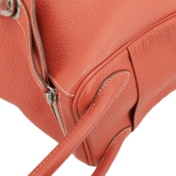 HERMES Lindy 30 Taurillon Clemence Leather Shoulder Bag Red
