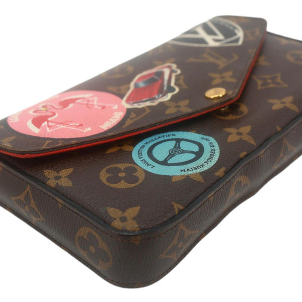 LOUIS VUITTON LV Felicie Pochette World Tour Monogram Canvas Crossbody Bag Brown
