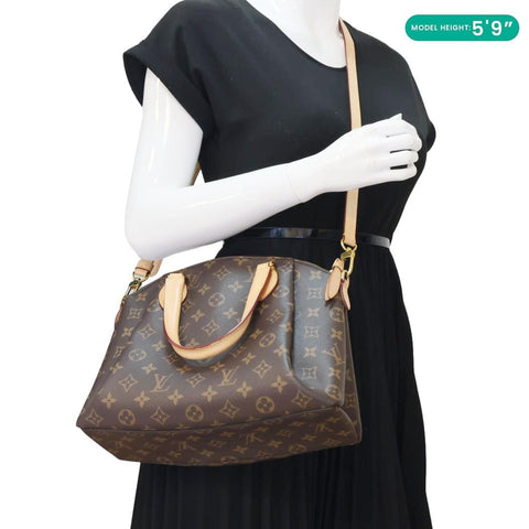 LOUIS VUITTON Rivoli PM Monogram Canvas Satchel Bag Brown