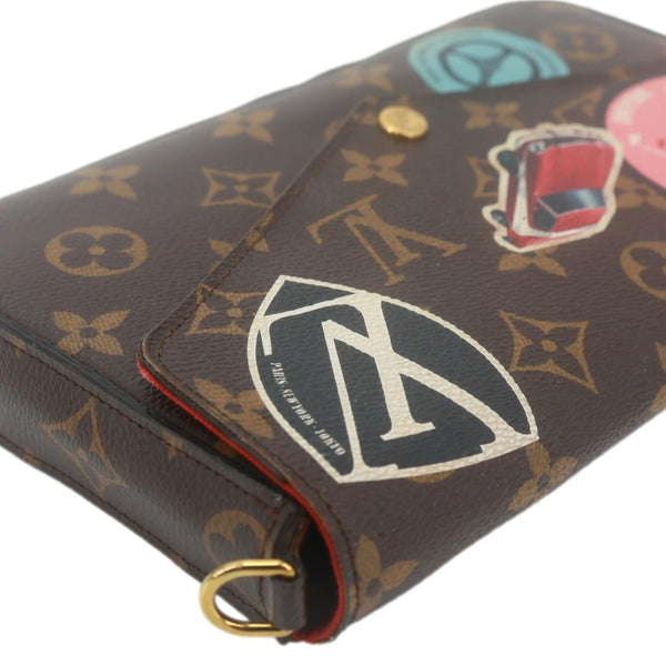 LOUIS VUITTON LV Felicie Pochette World Tour Monogram Canvas Crossbody Bag Brown