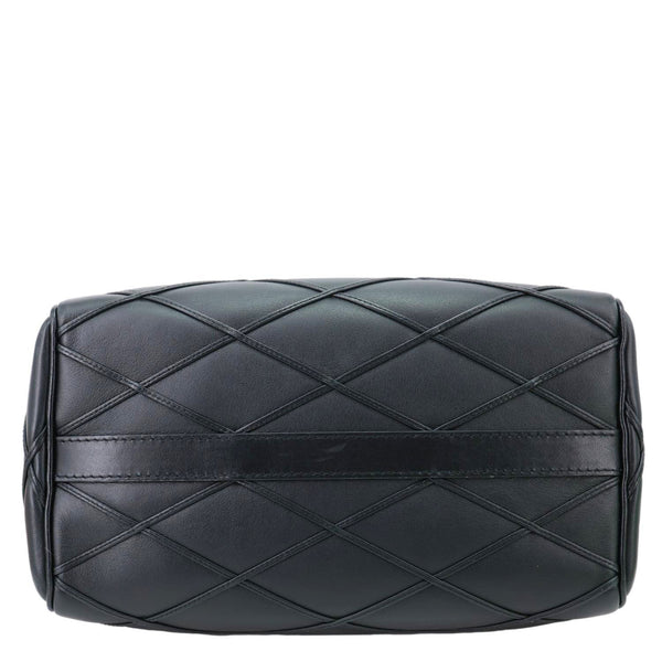 LOUIS VUITTON Speedy 25 Bandouliere Malletage Leather Satchel Crossbody Bag Black