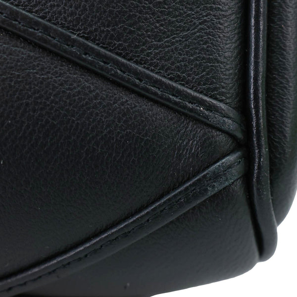 LOUIS VUITTON Speedy 25 Bandouliere Malletage Leather Satchel Crossbody Bag Black