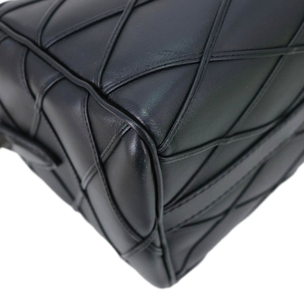 LOUIS VUITTON Speedy 25 Bandouliere Malletage Leather Satchel Crossbody Bag Black