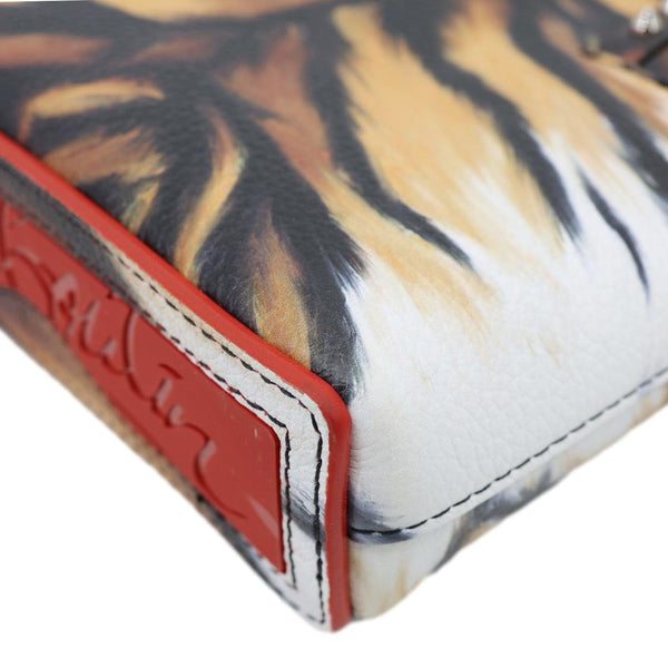 CHRISTIAN LOUBOUTIN Cabata Spikes North South Calfskin Bengal Tote Bag Multicolor