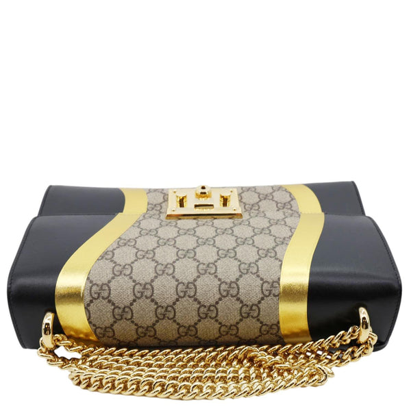 GUCCI Padlock Medium GG Supreme Canvas Shoulder Bag Beige 432679