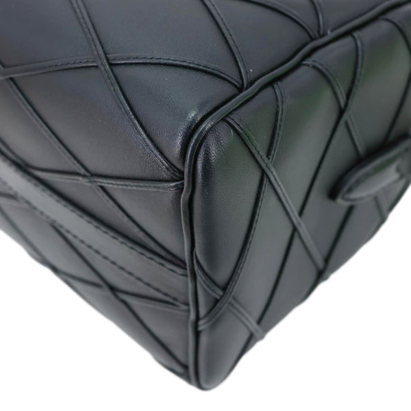LOUIS VUITTON Speedy 25 Bandouliere Malletage Leather Satchel Crossbody Bag Black