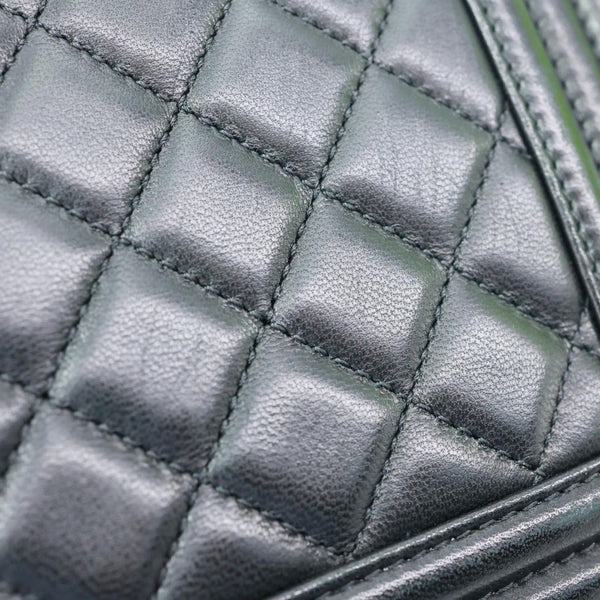 CHANEL Boy Flap Medium Chevron Quilted Calfskin Shoulder Bag Black