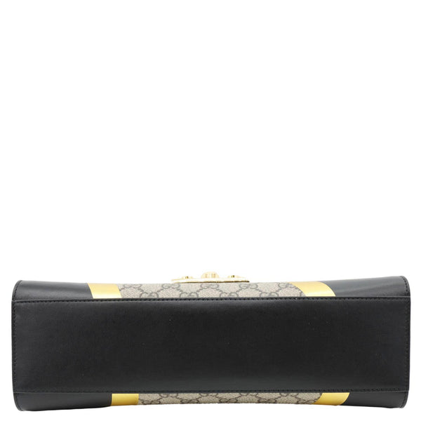 GUCCI Padlock Medium GG Supreme Canvas Shoulder Bag Beige 432679