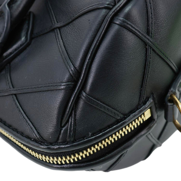 LOUIS VUITTON Speedy 25 Bandouliere Malletage Leather Satchel Crossbody Bag Black