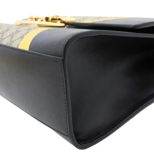 GUCCI Padlock Medium GG Supreme Canvas Shoulder Bag Beige 432679