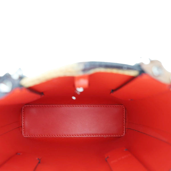 CHRISTIAN LOUBOUTIN Cabata Spikes North South Calfskin Bengal Tote Bag Multicolor