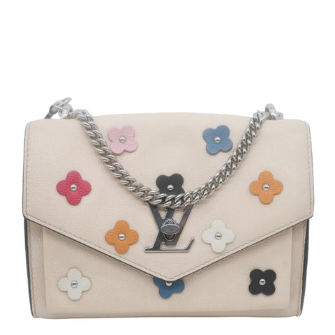 LOUIS VUITTON MyLockMe Fleurs BB Leather Chain Shoulder Bag Cream