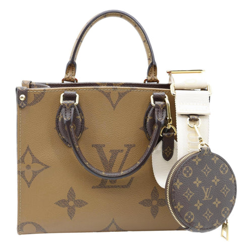 LOUIS VUITTON Onthego PM Giant Monogram Reverse Canvas Shoulder Bag Brown