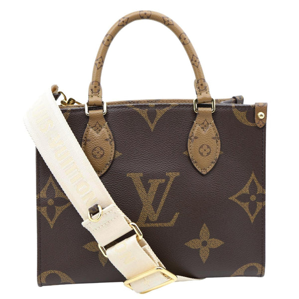 LOUIS VUITTON Onthego PM Giant Monogram Reverse Canvas Shoulder Bag Brown