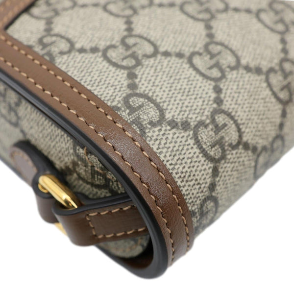 GUCCI Horsebit 1955 GG Supreme Canvas Shoulder Bag Beige 625615