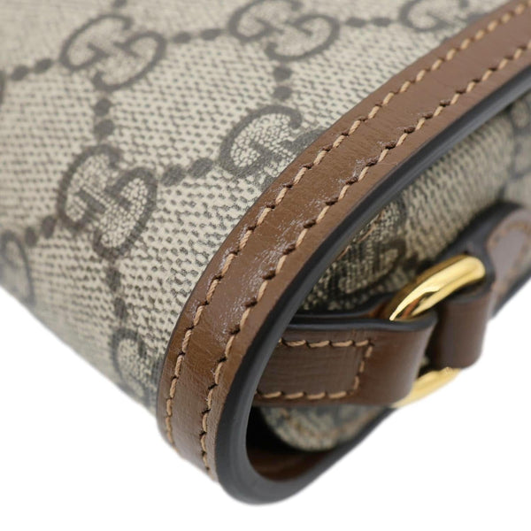 GUCCI Horsebit 1955 GG Supreme Canvas Shoulder Bag Beige 625615