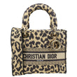 CHRISTIAN DIOR Lady D-Lite Medium Leopard Canvas Shoulder Bag Brown