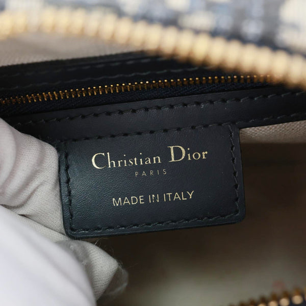 CHRISTIAN DIOR Groove 20 Oblique Jacquard Canvas Crossbody Bag Navy Blue