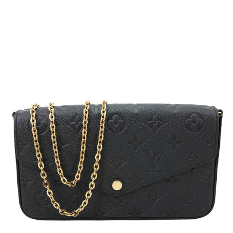 LOUIS VUITTON Felicie Pochette Monogram Empreinte Crossbody Bag Black