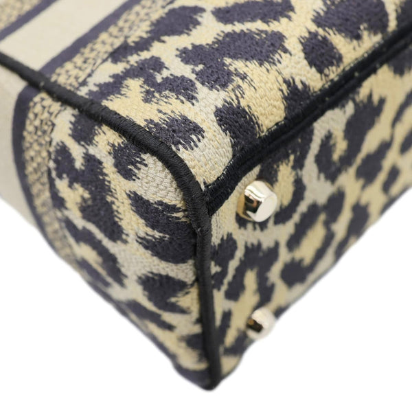 CHRISTIAN DIOR Lady D-Lite Medium Leopard Canvas Shoulder Bag Brown