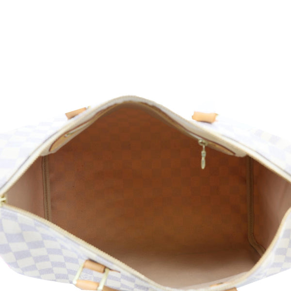 LOUIS VUITTON Speedy 35 Damier Azur Satchel Bag White