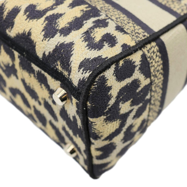 CHRISTIAN DIOR Lady D-Lite Medium Leopard Canvas Shoulder Bag Brown