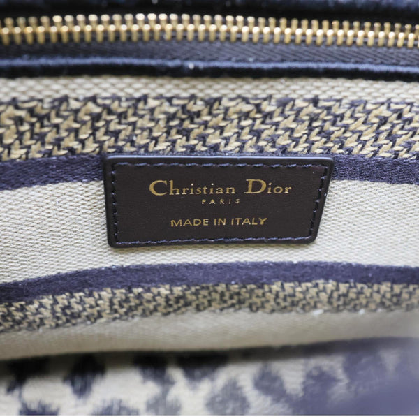 CHRISTIAN DIOR Lady D-Lite Medium Leopard Canvas Shoulder Bag Brown