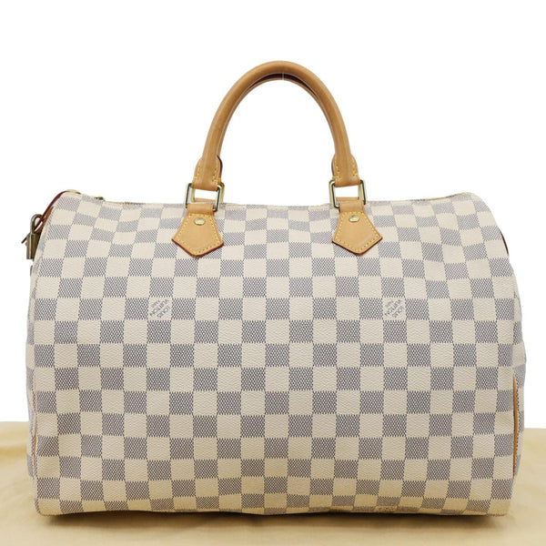 LOUIS VUITTON Speedy 35 Damier Azur Satchel Bag White