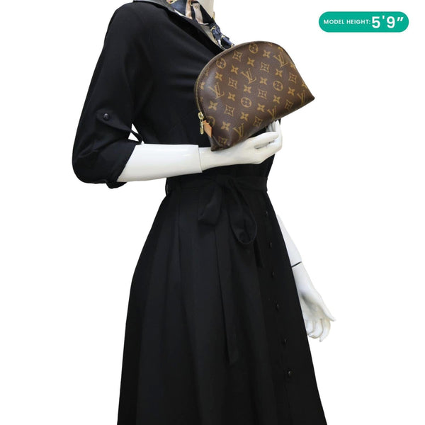 LOUIS VUITTON Monogram Canvas Cosmetic Pouch Brown