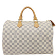 LOUIS VUITTON Speedy 35 Damier Azur Satchel Bag White