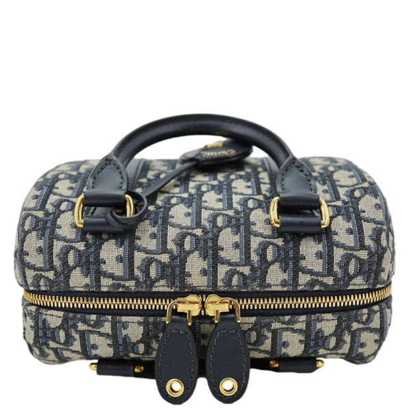 CHRISTIAN DIOR Groove 20 Oblique Jacquard Canvas Crossbody Bag Navy Blue