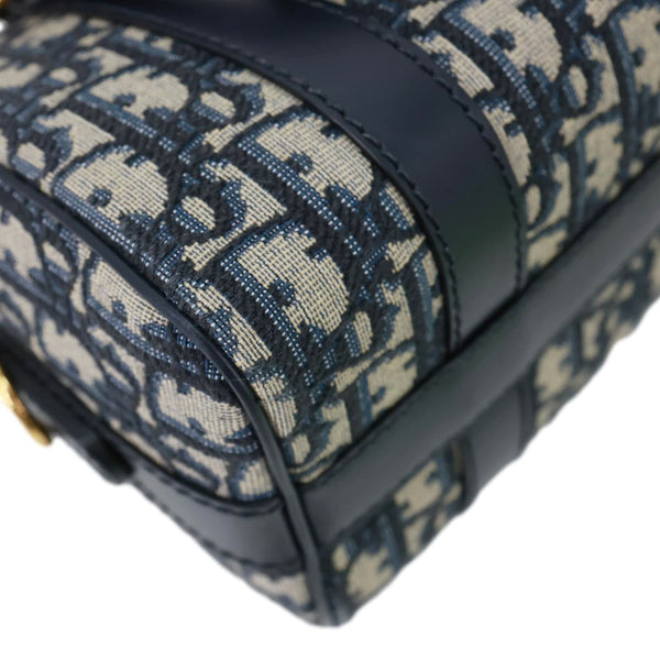 CHRISTIAN DIOR Groove 20 Oblique Jacquard Canvas Crossbody Bag Navy Blue