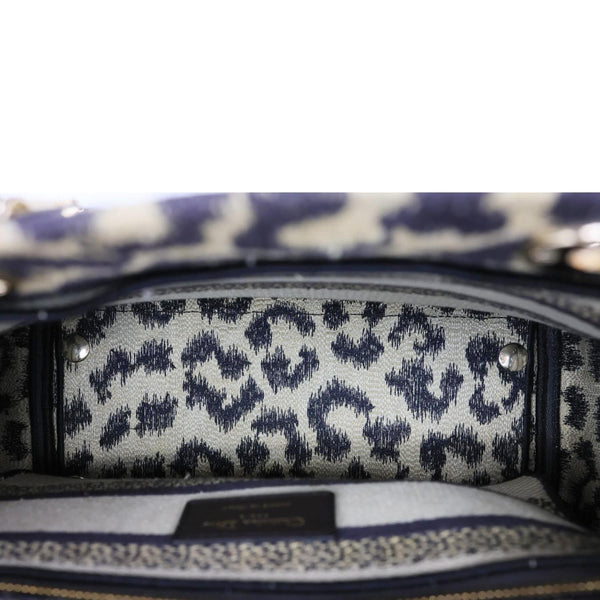 CHRISTIAN DIOR Lady D-Lite Medium Leopard Canvas Shoulder Bag Brown