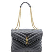 YVES SAINT LAURENT Loulou Large Matelasse Leather Chain Shoulder Bag Black