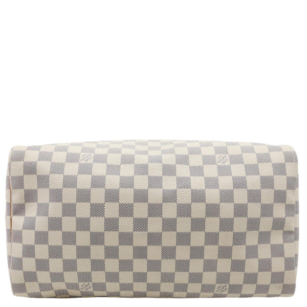 LOUIS VUITTON Speedy 35 Damier Azur Satchel Bag White