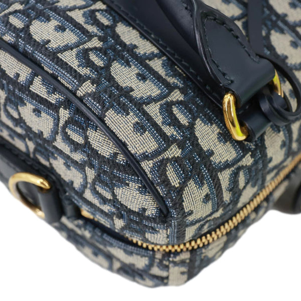 CHRISTIAN DIOR Groove 20 Oblique Jacquard Canvas Crossbody Bag Navy Blue