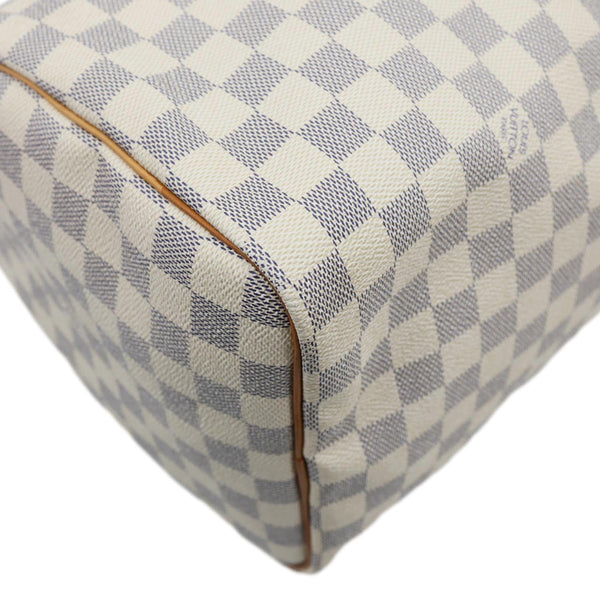 LOUIS VUITTON Speedy 35 Damier Azur Satchel Bag White