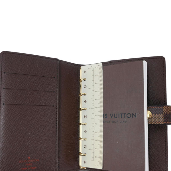 LOUIS VUITTON Agenda Damier Ebene Planner Cover Brown