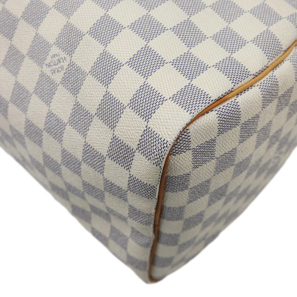 LOUIS VUITTON Speedy 35 Damier Azur Satchel Bag White
