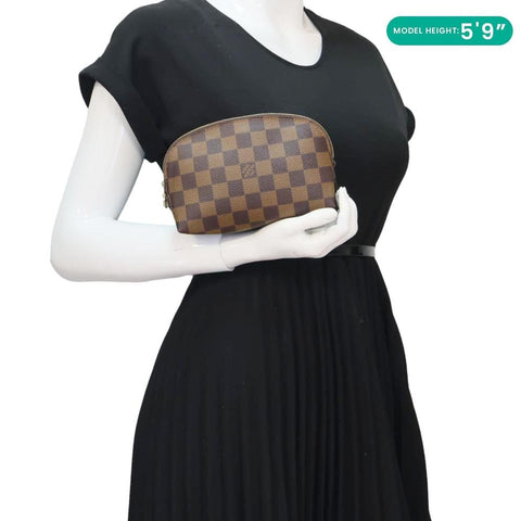 LOUIS VUITTON PM Damier Ebene Cosmetic Pouch Brown