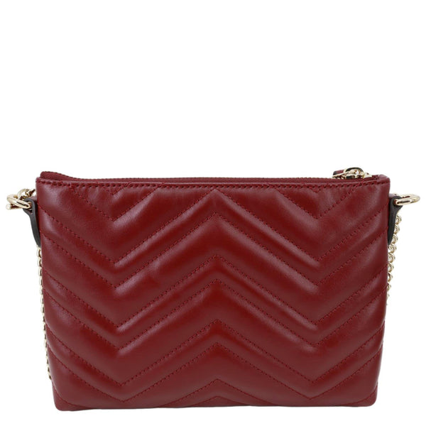 GUCCI GG Marmont Matelasse Leather Crossbody Bag Burgundy 837742
