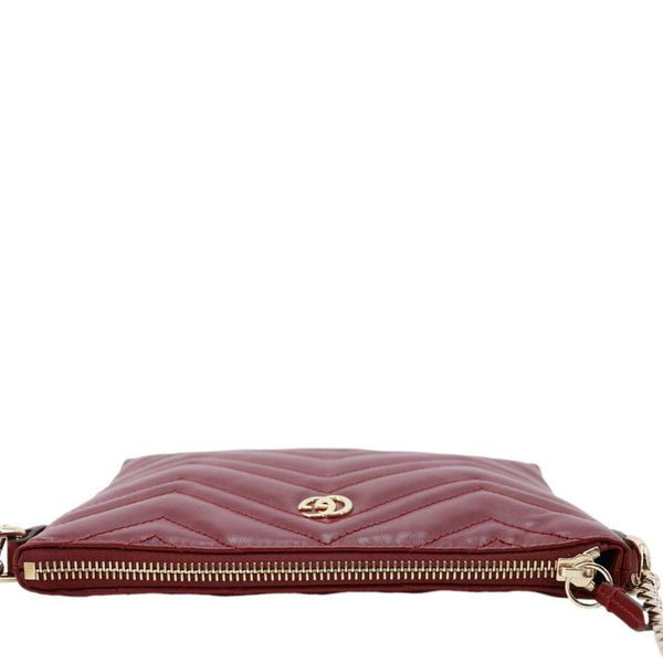 GUCCI GG Marmont Matelasse Leather Crossbody Bag Burgundy 837742